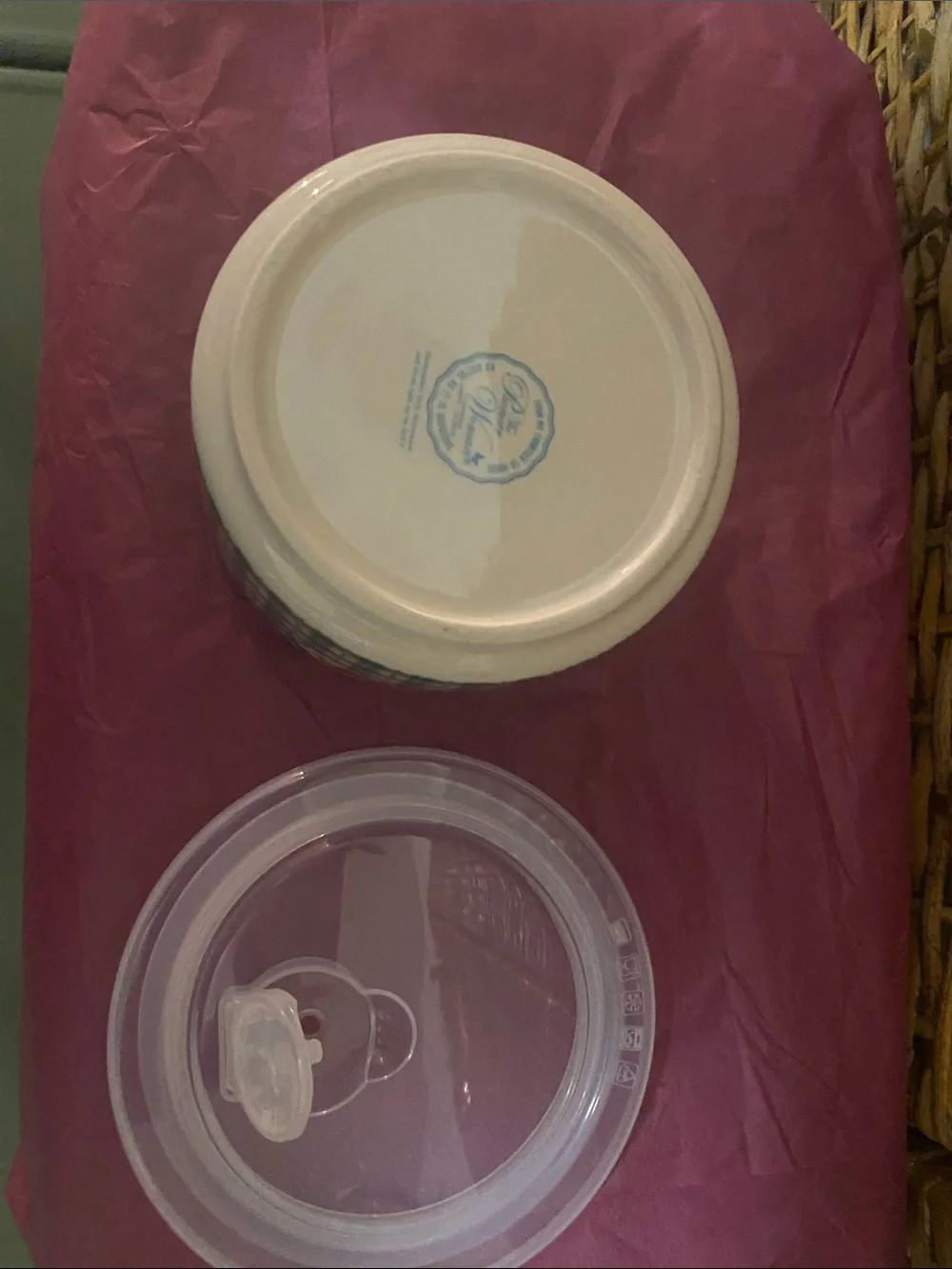 NWOT The Pioneer Woman vent lid bowl turquoise plaid floral